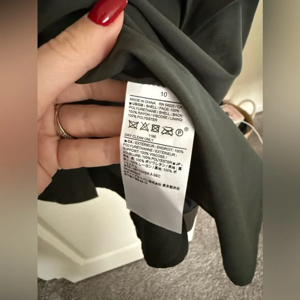 Banana Republic Olive Vegan Leather Wrap Dress - Picture 5 of 9